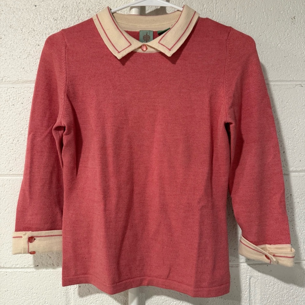 Anthropologie Pink Fitted Sweater